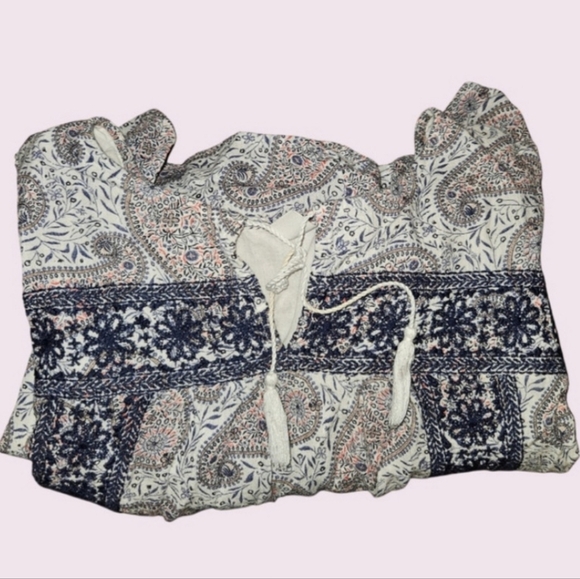 Old Navy Paisley Dress Women's Size Large Flutter Sleeve Embroidered Knee Length - Picture 4 of 9